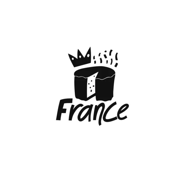 フランスのベクトル手描きのシンボル フランスの標識の旅行イラスト 手書き文字イラスト フランスのランドマークロゴ — ストックベクタ