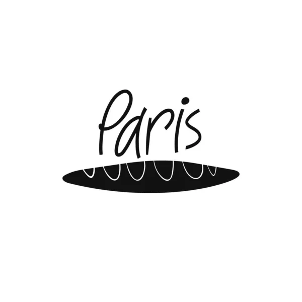 パリのベクトル手描きの食品シンボル フランスの標識の旅行イラスト 手書き文字イラスト フランスのランドマークロゴ — ストックベクタ