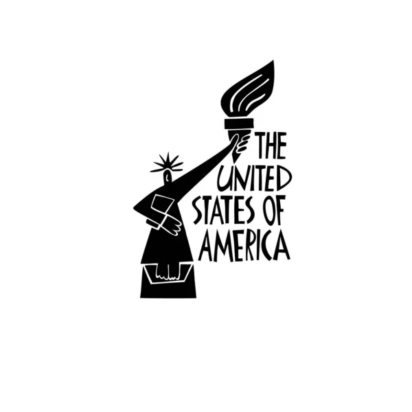 Vektor Handgezeichnetes Symbol Von New York Reiseillustration Der Usa Schilder — Stockvektor