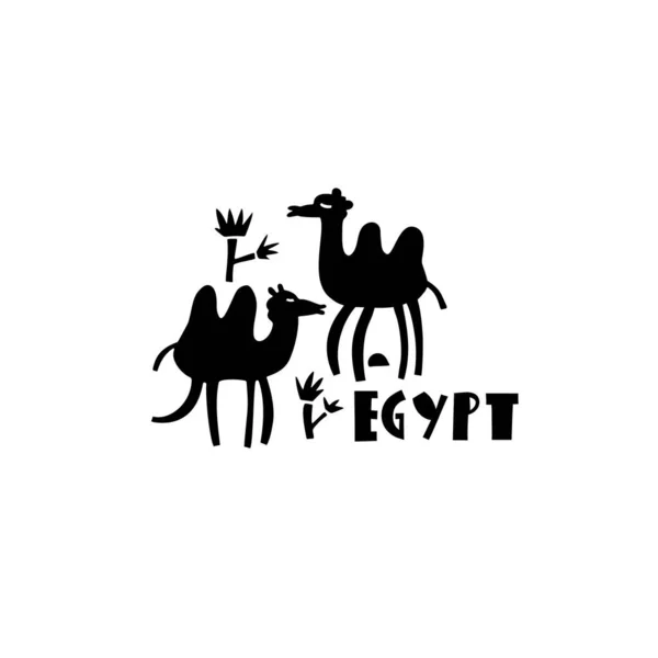 Vector Hand Drawn Symbol Egypt Travel Illustration Arab Republic Egypt — Wektor stockowy