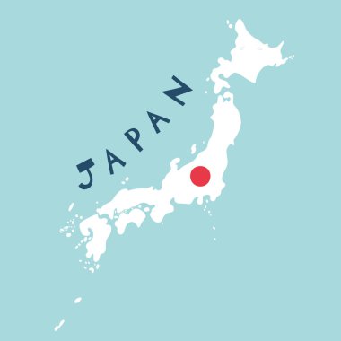 Vector hand drawn stylized map of Japan. East map element. Japanese  Travel illustration. Asia continent atlas