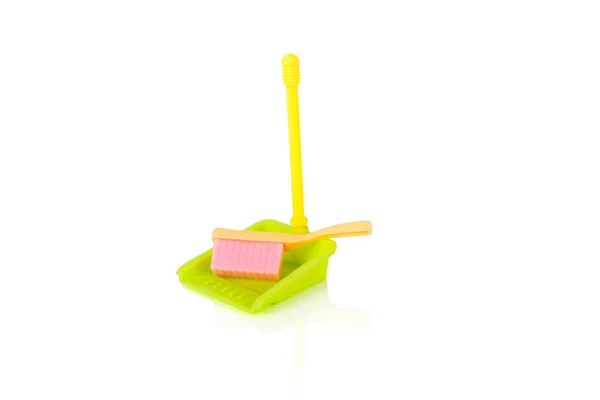 Conjunto Brinquedos Coloridos Para Limpeza Isolados Fundo Branco — Fotografia de Stock