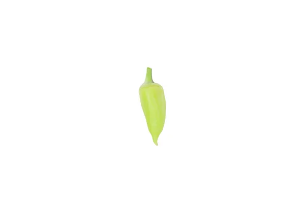 Peperoncino Verde Crudo Sullo Sfondo Bianco — Foto Stock