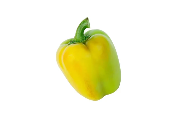 Groene Rauwe Paprika Witte Achtergrond — Stockfoto