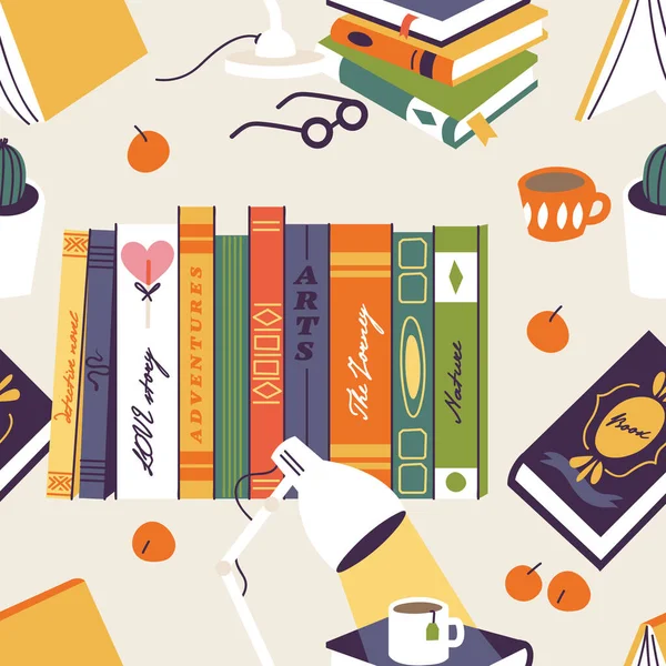 Vektor Illustrationsset Von Büchern Und Pädagogischen Elementen Verschiedene Bücher Bücherstapel — Stockvektor