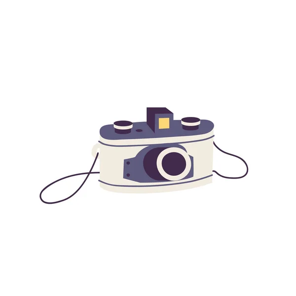Vector Illustration Retro Photo Camera Strap Isolated White Background Old — Image vectorielle