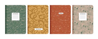 Vector illustration templates contemporary abstract cover pages for notebooks, planners, brochures, books, catalogs. Minimal modern backgrounds