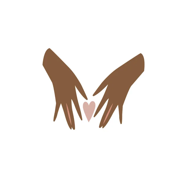 Vector Illustration Female Hands Heart Isolated White Background Love Friendship — 스톡 벡터