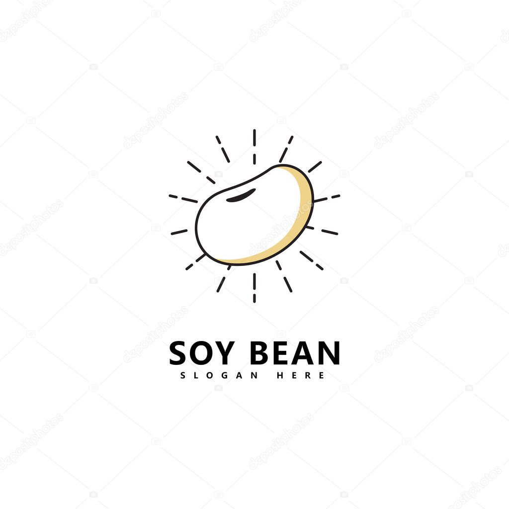 Soy bean logo healthy food vector design