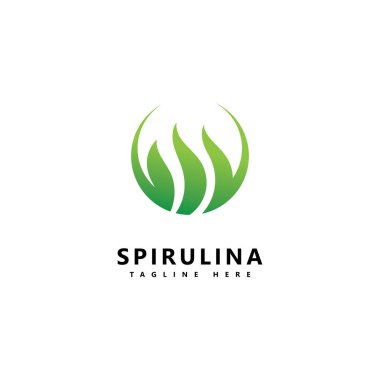 Spiulina Logo ikonu. organik sağlıklı yiyecekler.