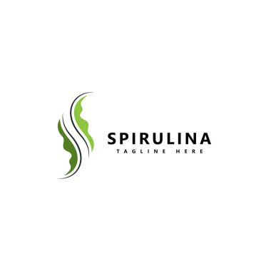 Spiulina Logo ikonu. organik sağlıklı yiyecekler.