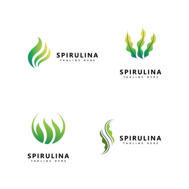 Spiulina Logo ikonu. organik sağlıklı yiyecekler.
