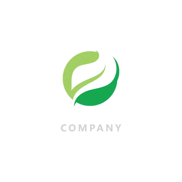 緑の木の葉の自然ベクトルのロゴ — ストックベクタ