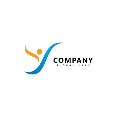 Başarılı insanlar logo simgesi vektör şablonu tasarımı