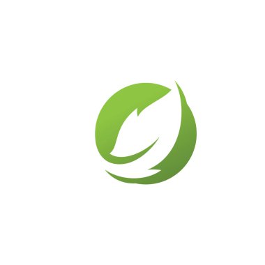 Yeşil yaprak logo ekolojik element vektör şablonu
