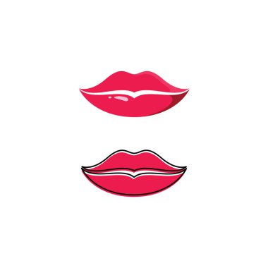 Dudaklar logo güzelliği, seksi dudak vektör çizimi