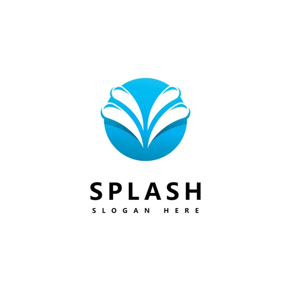 Vízhullám Splash Szimbólum Ikon Logo Template Vektor — Stock Vector