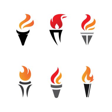 Meşale alevi logo ikonu vektör şablonu