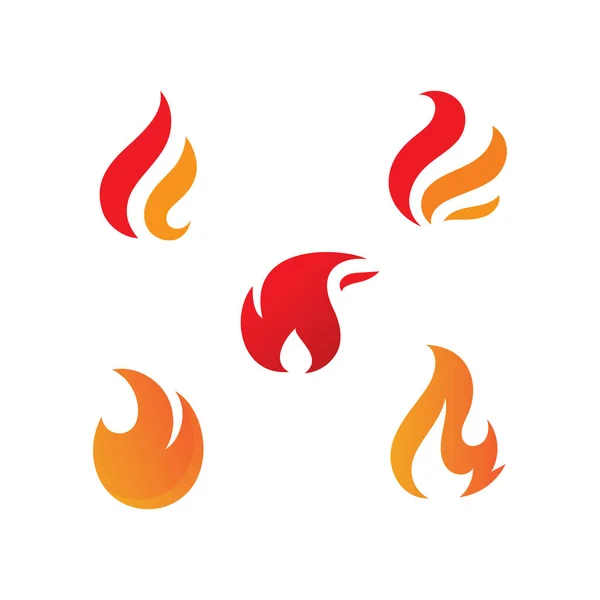 Flame Logo Icono Vector Plantilla — Vector de stock