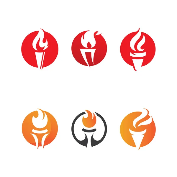 Факел Полум Логотип Значок Векторний Шаблон — стоковий вектор
