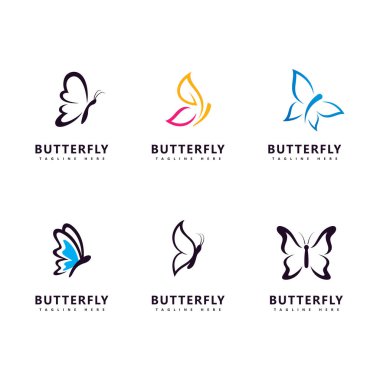 Güzellik kelebeği logosu sembol şablonu