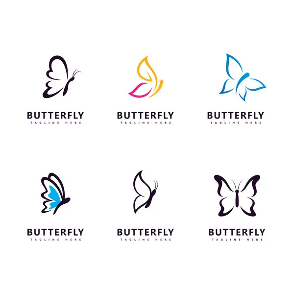 Schönheit Schmetterling Logo Symbol Vektor Vorlage — Stockvektor