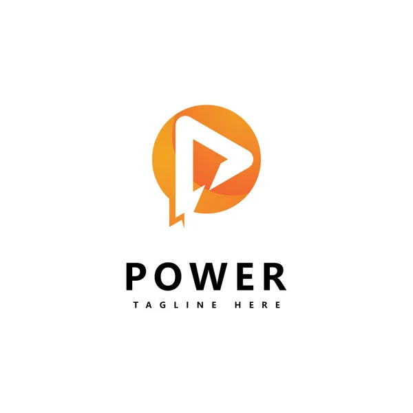 Carta Poder Logotipo Ícone Vetor Design — Vetor de Stock