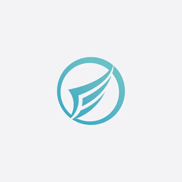 Valk Vleugel Vector Logo Pictogram Template — Stockvector