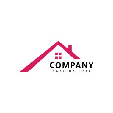 Emlak logosu şablonu vektörü. Soyut ev simgesi
