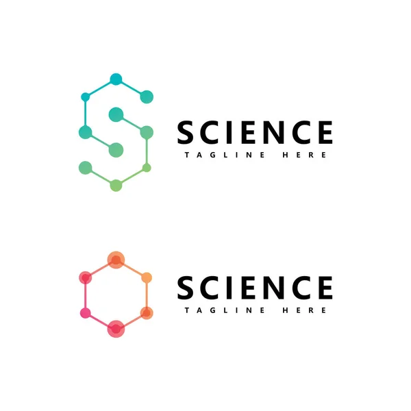 Molecule Logo Icon Template Science Brand Identity — Stock Vector