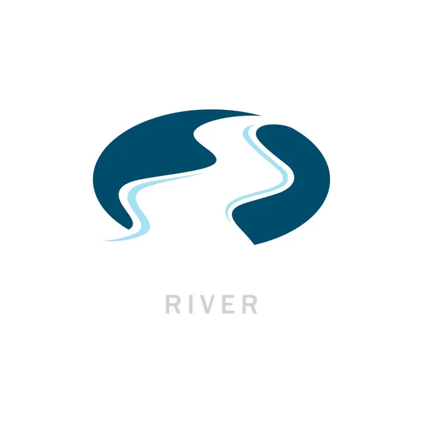 River Logo Vettoriale Icona Illustrazione Design — Vettoriale Stock