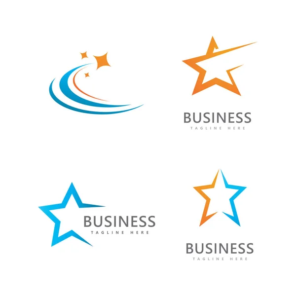 Yıldız Logosu Simgeleri Şablon Vektör Llüstrasyon Tasarımı — Stok Vektör