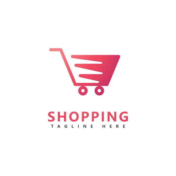 Warenkorb Shop Logo Icon Design Einkaufswagen Illustration Vektorvorlage — Stockvektor