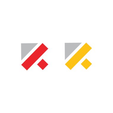 R Harfi logo simgesi vektör şablonu desain