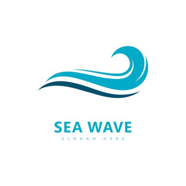Dalga logosu sembolü su dalgası vektör çizimi tasarımı