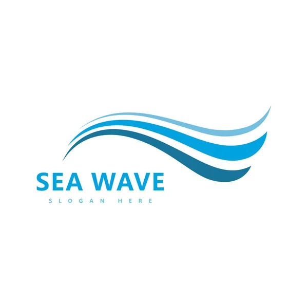 Logo Wave Symbol Vodní Vlny Vektorové Ilustrace Design — Stockový vektor