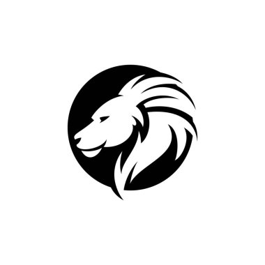 Aslan başı logo tasarım vektör şablonu