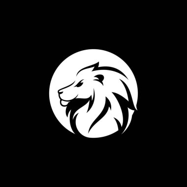 Aslan başı logo tasarım vektör şablonu