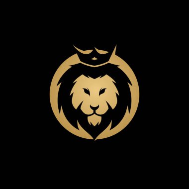 Aslan başı logo tasarım vektör şablonu