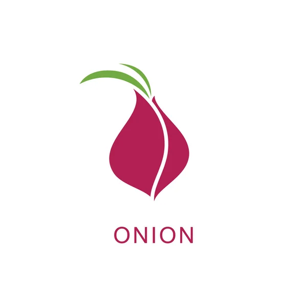 Onion Logo Vector Icono Cebolla Roja Ilustración Símbolo Cebolla Simple — Vector de stock