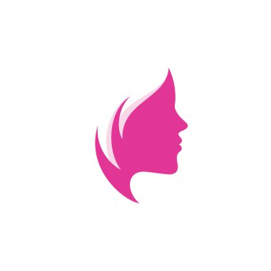 Kadın silueti logo başı logo vektör tasarımı