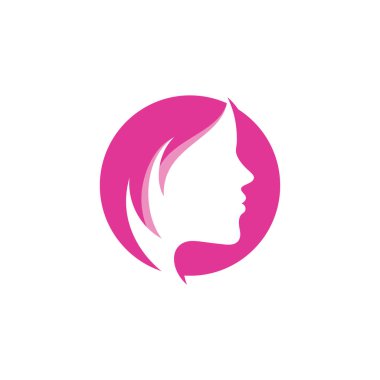 Kadın silueti logo başı logo vektör tasarımı