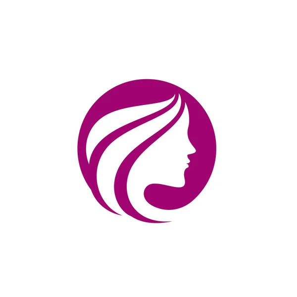 Femme Silhouette Logo Tête Visage Logo Vectoriel Design — Image vectorielle