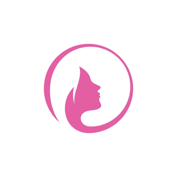 Жінка Силует Логотип Голова Обличчя Логотип Векторний Дизайн — стоковий вектор