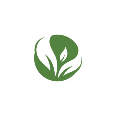 Yeşil yaprak logo çizimi, yaprak vektör sembolü 