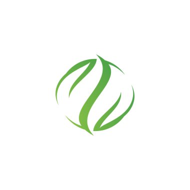Yeşil yaprak logo çizimi, yaprak vektör sembolü 