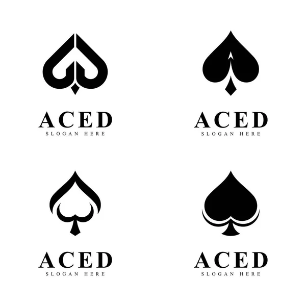 Ace Logo Icon Design Card Game Casino Business — Stock Vector