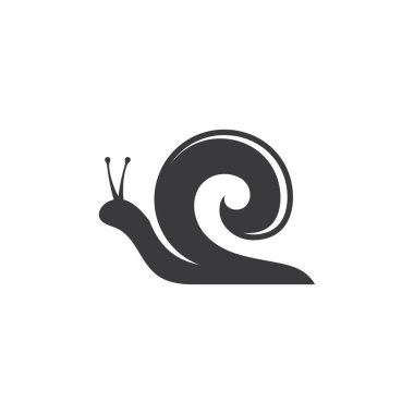 Beyaz arkaplanda salyangoz logo vektörü 