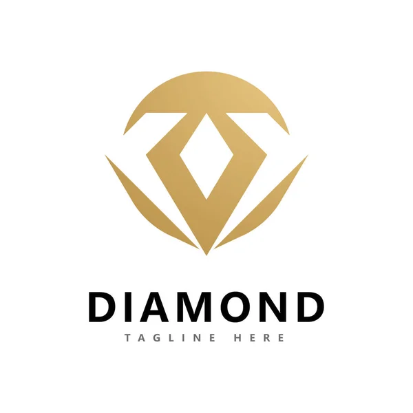 Алмазний Логотип Векторний Шаблон Дизайну — стоковий вектор