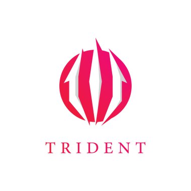 Trident Logo Şablonu vektör çizimi tasarımı